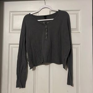 Grey long sleeved wild fable top